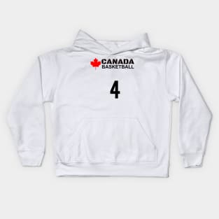 Canada Basketball Number 4 T-Shirt Design Gift Idea Kids Hoodie